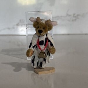 Little Gem Tiny COW Teddy Bear By Deborah Canham